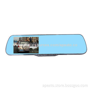 Car Rear-view Mirror, AllWinner A10 Solution, Anti-glare Blue Glass, G-sensor and Motion Detection